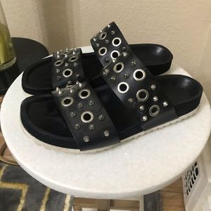 Sandro Black Studded Sandals
